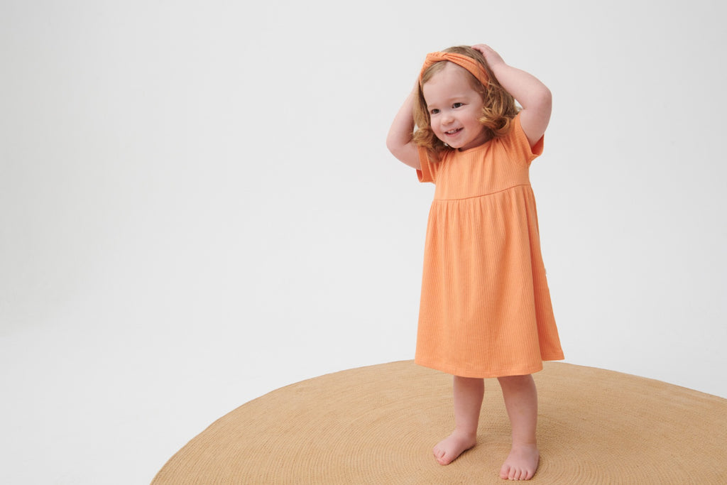 Ribbed Short Sleeve Dress